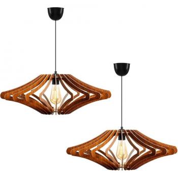 Juego de 2 Lámparas de Techo WellHome 55 cm. Nogal, Tipo E27, Máx. 45-60 W