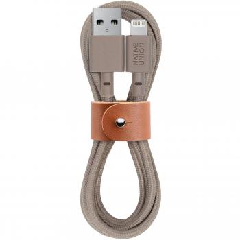 Native Union BELT Cable - Cable de Carga Lightning a USB de 1,20 Metres Ultra-Robusto Reforzado [Certificado MFi de Apple] con Correa de Cuero