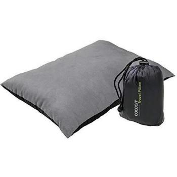 Almohada de Viaje Cocoon, Relleno Sintético, Funda de Nylon/Microfibra, 29x38 cm, Color Gris Charcoal
