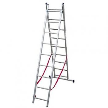 Escalera Multifuncional de Aluminio Facal STILO 2x11 Peldaños, Altura Ajustable de 3,14 a 6,00 m