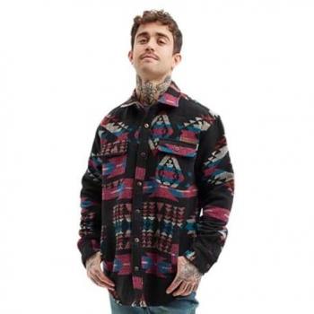 Camisa de Manga Larga Aztec Hydroponic para Hombre - Sobrecamisa Estilo Aztteca, Casual, Color Azteca, Talla L