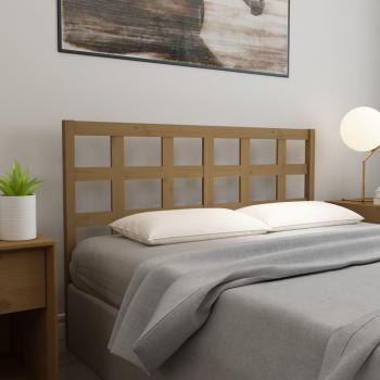 Cabecero de cama de madera maciza de pino marrón miel 156x4x100 cm