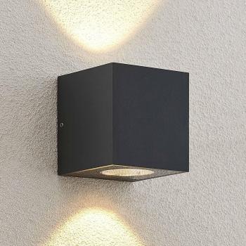 Aplique para exterior LED Arcchio Tassnim gris, 2 luces, moderno, hecho de aluminio