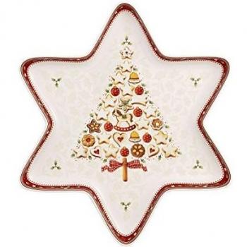Villeroy & Boch Bowl, Porcelain, Multi-colour, 37,5 x 33 x 5 cm, Christmas Theme, Star