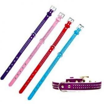 Freedog Collar Polipiel Brillantes Rojo 1,3x25cm