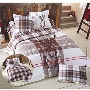 Montana Coton flor cama funda nórdica de 240 x 220 cm, 2 fundas de almohada de 63 x 63 cm