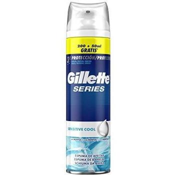 Gillette Series Sensitive Cool Espuma de Afeitado con Mentol, 250 ml