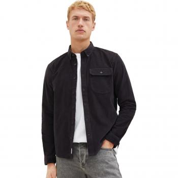 Camisa de hombre con tejido de pana color gris oscuro