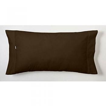 ESTELA - Funda de Almohada Combi Liso Color Musgo - 1 Pieza de 45x155 cm - 50% Algodón-50% Poliéster - 144 Hilos