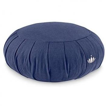 Lotuscrafts Cojin Zafu Meditación Yoga Zen - Altura 15 cm - Relleno de Espelta - Cubierta en Algodon Lavable- Cojin Yoga Zafu - Cojin Suelo Redondo - Meditation Cushion - Certificado Gots