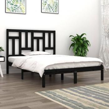 Cama de madera maciza de pino negro 200x200 cm