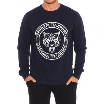 Plein Sport Fipsg603 Men's Long-Sleeved Crew-Neck Sweatshirt - Blue - Size Small