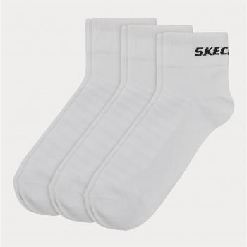 Calcetines Skechers Quarter 3p Sk42017-1000 Unisex con ventilación en malla, color blanco
