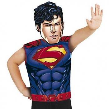 Rubies-33689 Superman Disfraz Party Camiseta+máscara, color azul, Talla única
