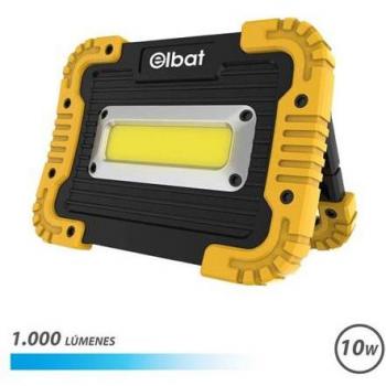 Elbat Foco LED Recargable 10W - 1000 Lúmenes - Luz Fría 6500K - Batería 4400mAh - Autonomía de 5 a 6 Horas