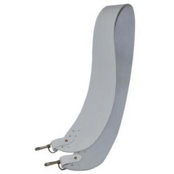 Bandolera grande blanca de piel, 8-11 cm