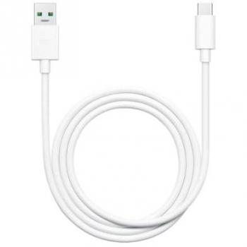 Cable USB Tipo C a USB Tipo A Oppo Vooc 1m Blanco, carga ultra rápida, macho-macho