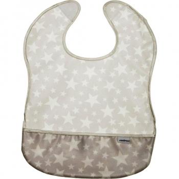 Cambrass Star - Babero plastificado cuadrado, 28 x 36 cm, color gris