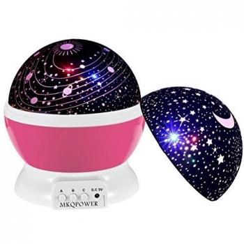 Estrella Luz Proyector, mkqpower Roman mesa 3 modos Multicolor LED Moon Sky Star + Galaxy rotatoria Kosmos Star Light proyector para niños niños bebé dormitorio