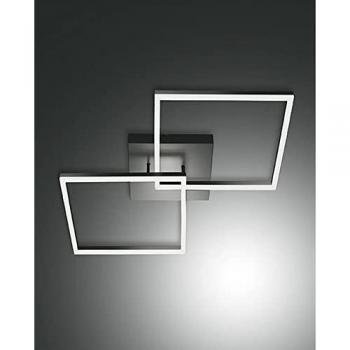 Plafón LED Integrado Semi Empotrado Moderna 52W Antracita Cristal Fabas Luce Bard