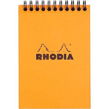 Rhodia 13500C - Cuaderno Notepad A6 - Rhodia Classic - Cuadricula (5x5mm) - Naranja
