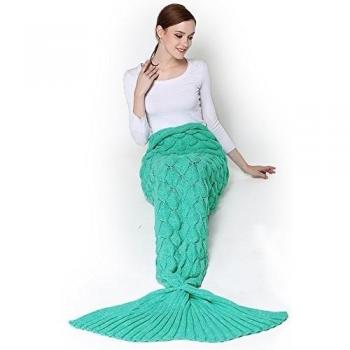Cola de Sirena manta Adulto niña, Todas las Temporadas De Punto Cobijas, Saco de dormir, Aire Acondicionado Edredón, croché manta sofá de la sala