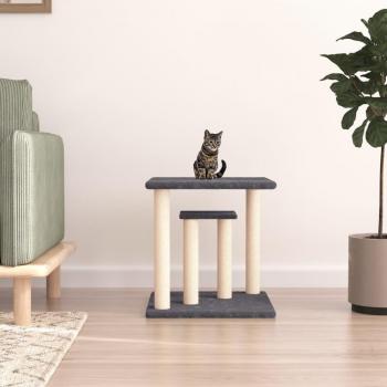 Poste rascador para gatos con plataformas gris oscuro de 50 cm