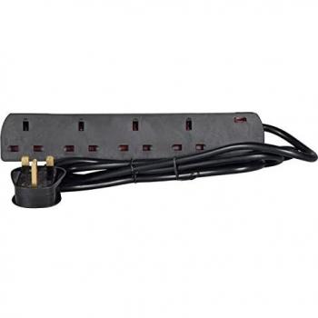 Mercury / UK 4 Gang Extension Lead / Black 2.0m