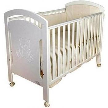 Cuna para bebé, modelo osito + Colchón Viscoelástico + Edredón y Protector de Cuna