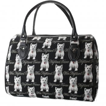 Signare - Bolso de viaje (tela, válido como equipaje de mano), diseño de westies, color negro