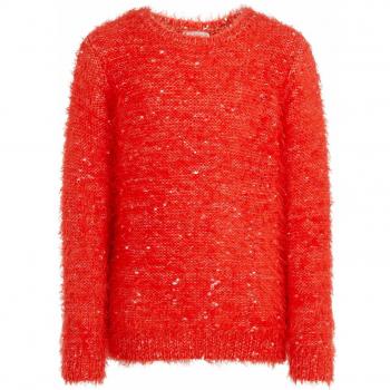 NAME IT NKFNAILA LS - Jersey de punto para niña con efecto mohair rojo amapola 134/140 cm
