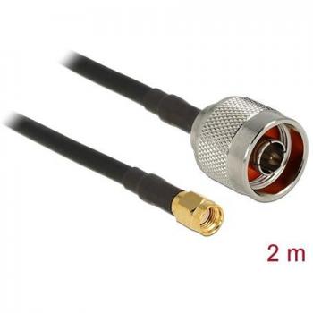 Cable de Antena RF Delock 88940, Conector N a Conector RP-SMA, 2 m, Baja Pérdida