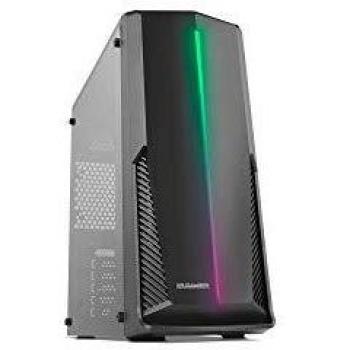 Nox Hummer Spark -NXHUMMERSPARK - Semitorre tira LED ARGB Rainbow ATX-Micro ATX, lateral acrílico, espacio hasta 3 ventiladores, USB 3.0, compatible con graficas de gran tamaño, color negro