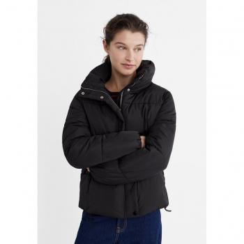 Stradivarius Black High Collar Puffer Jacket XL