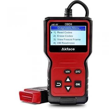 Akface OBD2 Diagnosis Maquina Coche Scanner con Lectura y Borrado de Códigos de Error para, y Compatible con Protocolos OBDII
