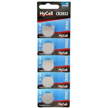 Pila de botón de litio CR2032 3V - Paquete de 5 unidades, 200 mAh