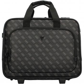 Guess Vezzola Dark Black Trolley Bag with In-Line Skate Wheels and Stretchable Strap - Outlet Price