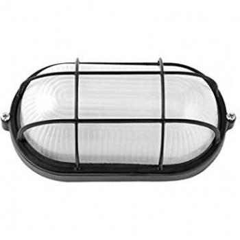 Aplique exterior oval Apus pequeño 1xE27 negro