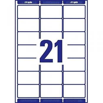 Etiquetas Autoadhesivas Avery Zweckform L7160-100, 63,5 x 38,1 mm, Blanco, QuickPeel, 2100 piezas