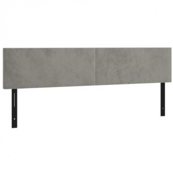 Cabeceros 2 unidades de terciopelo gris claro 90x5x78/88 cm
