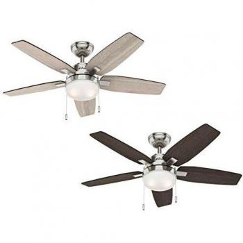 Hunter 117 cm | 46” Ventilador de Techo Arcot Níquel Cepillado con Kit de Luz y Cadena, 50646