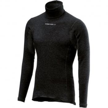 Camiseta Interior Castelli Flanders Warm Negra Adulto Manga Larga Cuello Alto