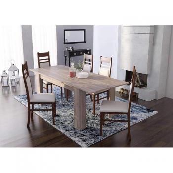 Mesa de Comedor Extensible Moderna Color Roble 140/200 x 88 x 75 cm con Embalaje Reforzado