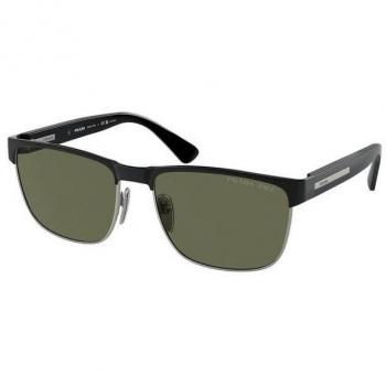 Prada Stylish Sunglasses in Gunmetal Black/Green, Male, Size: 58 MM