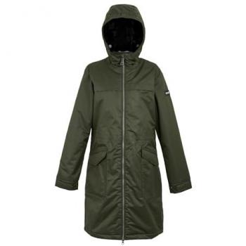 Regatta Women's Romine II Insulated Waterproof Parka Jacket - Dark Khaki/Black, Size: 20