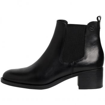 Botines de Cuero Tamaris para Mujer con Tacón Bajo, Color Negro, Talla 40