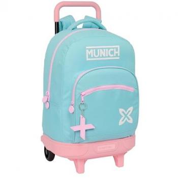 Mochila Escolar con Ruedas Munich Heaven Azul Cielo 33 x 45 x 22 cm, Mochila Grande con Ruedas Compact Extraíble, Safta Mochila Munich Heaven con Removible, Mochila Grande con R
