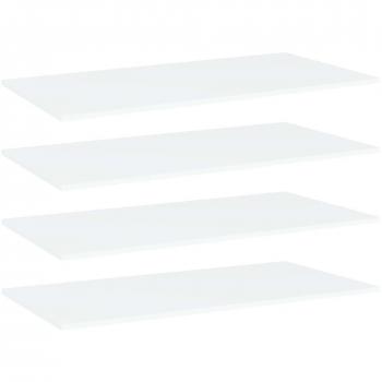 Estantes para Librería 4 Piezas Blancos 80x20x1,5 cm Madera Multicapa