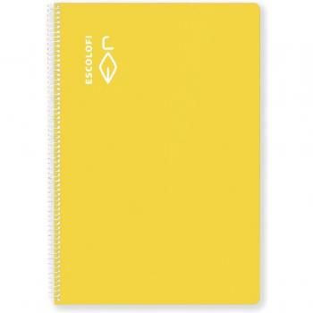 Cuaderno Espiral Folio 50 Hojas Pauta 2.5 con Margen Tapa Dura Amarillo Escolofi