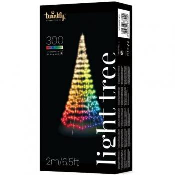 Twinkly Light Tree 300 LED RGBW para exterior, altura 200cm, guirnalda de luces led Navidad 36w multicolor, longitud 3.5m